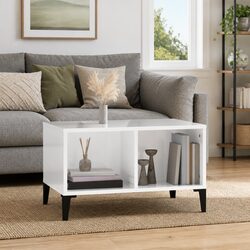 Coffee Table with Open Storage in High Gloss White