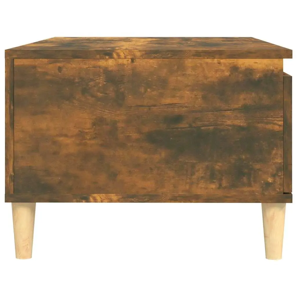 Coffee Table Storage Drawer Open Shelf 90x50x36.5cm Brown Smoked Oak Engineered Wood