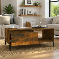 Storage Coffee Table with Open Compartment and Drawer