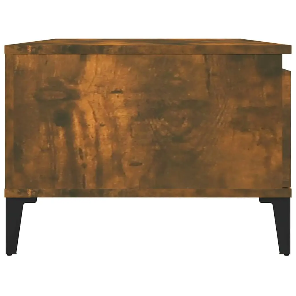 Coffee Table Brown Engineered Wood Open Compartment Storage Feature Industrial Style 90cm x 50cm x 36.5cm