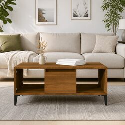 Coffee Table with Storage Drawer and Open Compartments