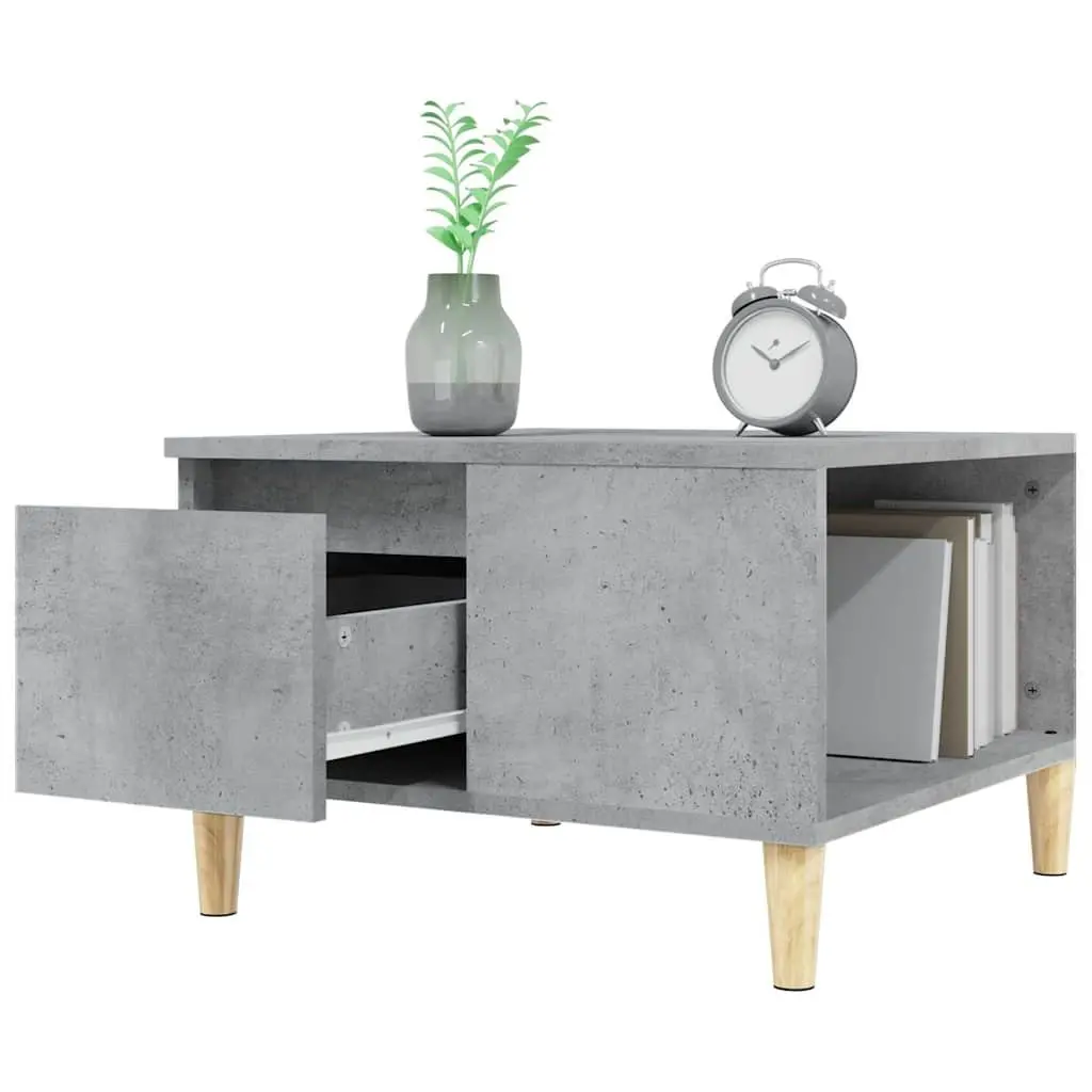 Coffee Table with Storage Drawer Open Compartment 55x55x36.5cm Grey