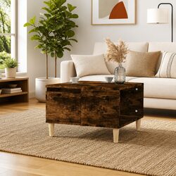 Coffee Table in Smoked Oak with Drawer and Compartment