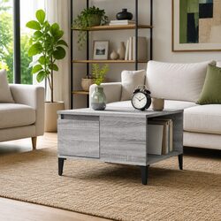 Sonoma Grey Coffee Table with Drawer and Open Compartment