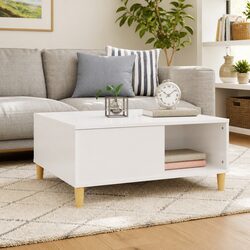 Engineered Wood Coffee Table with Storage, 80x80x36.5 cm