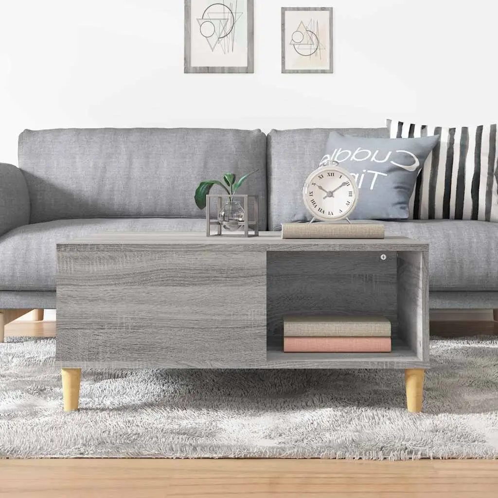 Coffee Table with Storage Compartments 80x80x36.5cm Grey