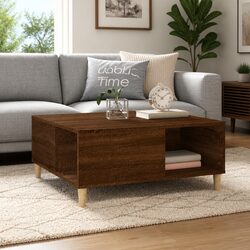 Engineered Wood Coffee Table Brown Oak 80x80x36.5cm