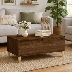 Coffee Table Engineered Wood Brown Oak 90x50x36.5 cm