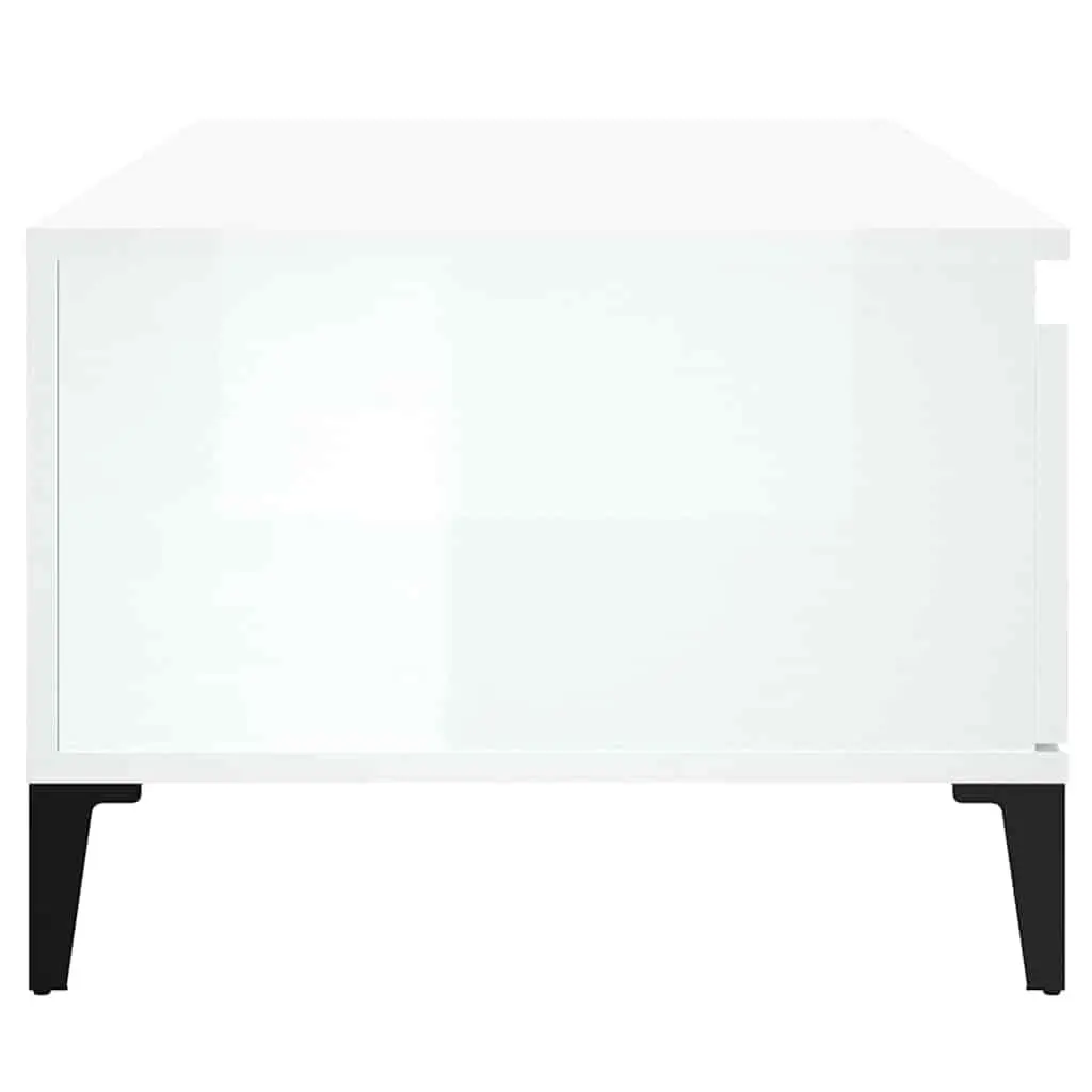 Coffee Table High Gloss White 90x50x36.5 cm Storage Drawer Side Table Furniture