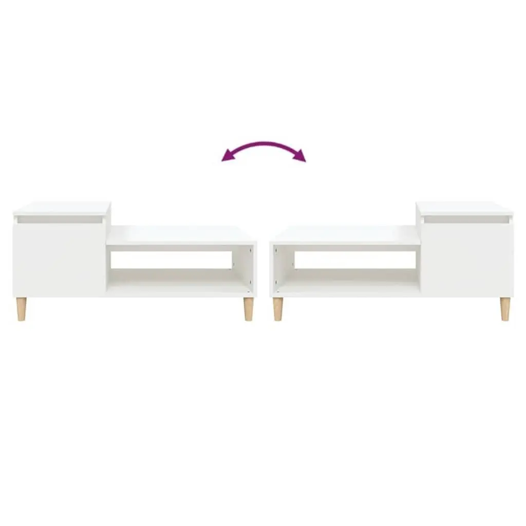 Coffee Table White Storage Compartment 100 x 50 x 45 cm Engineered Wood