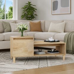 Engineered Wood Coffee Table with Storage Features