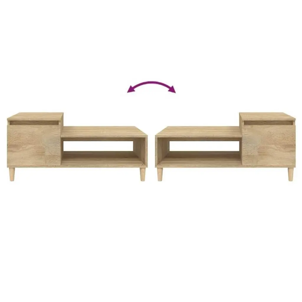 Coffee Table with Storage Compartment 100 x 50 x 45 cm Brown Sonoma Oak Engineered Wood