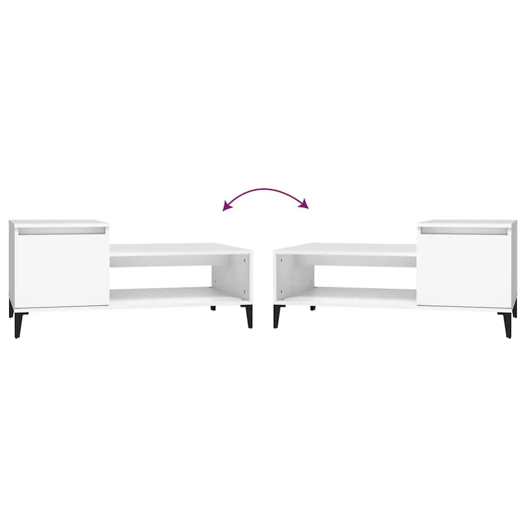 Coffee Table Storage Engineered Wood 100cm White