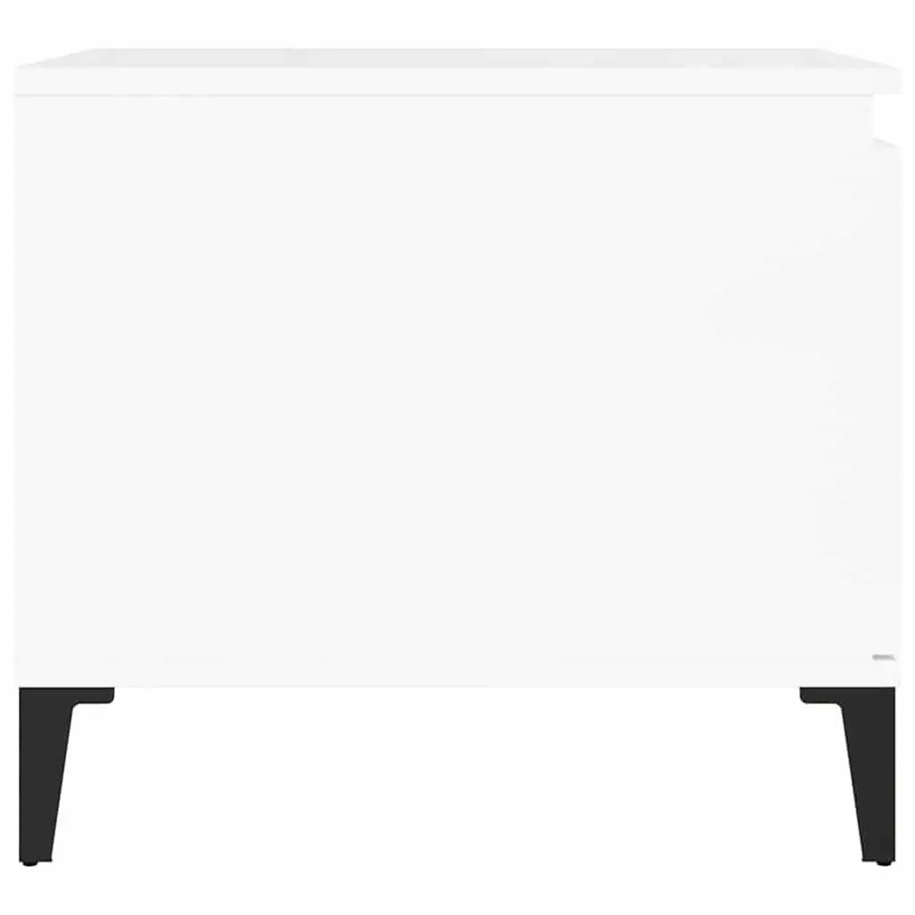 Coffee Table High Gloss White Storage Compartment Shelf 100cm x 50cm x 45cm