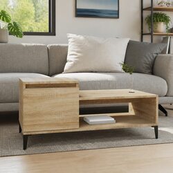 Coffee Table with Storage Compartment, 100x50x45cm