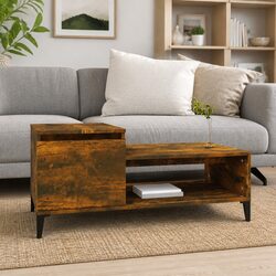 Engineered Wood Coffee Table with Shelf and Compartment