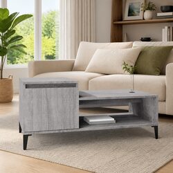 Engineered Wood Coffee Table Grey Sonoma with Storage