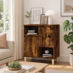 Engineered Wood Sideboard Cabinet with 2 Doors and 4 Compartments