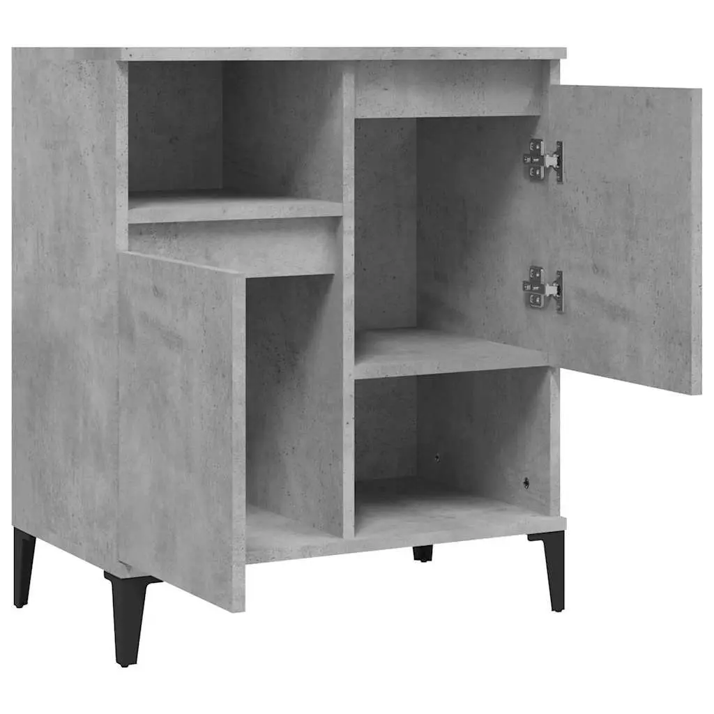 Grey Sideboard Cabinet Engineered Wood 70cm Height 60cm Width 35cm Depth Storage Display
