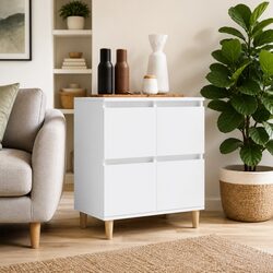 White Storage Sideboard 60x35x70 cm Engineered Wood Cabinet