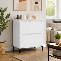 White Engineered Wood Storage Cabinet 60x35x70 cm