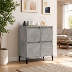 Engineered Wood Grey Sideboard Storage Cabinet