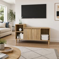 Engineered Wood TV Cabinet Media Unit 100cm Brown