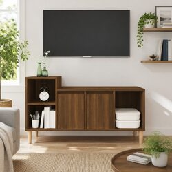 Engineered Wood TV Cabinet 100x35x55cm Brown Oak Finish