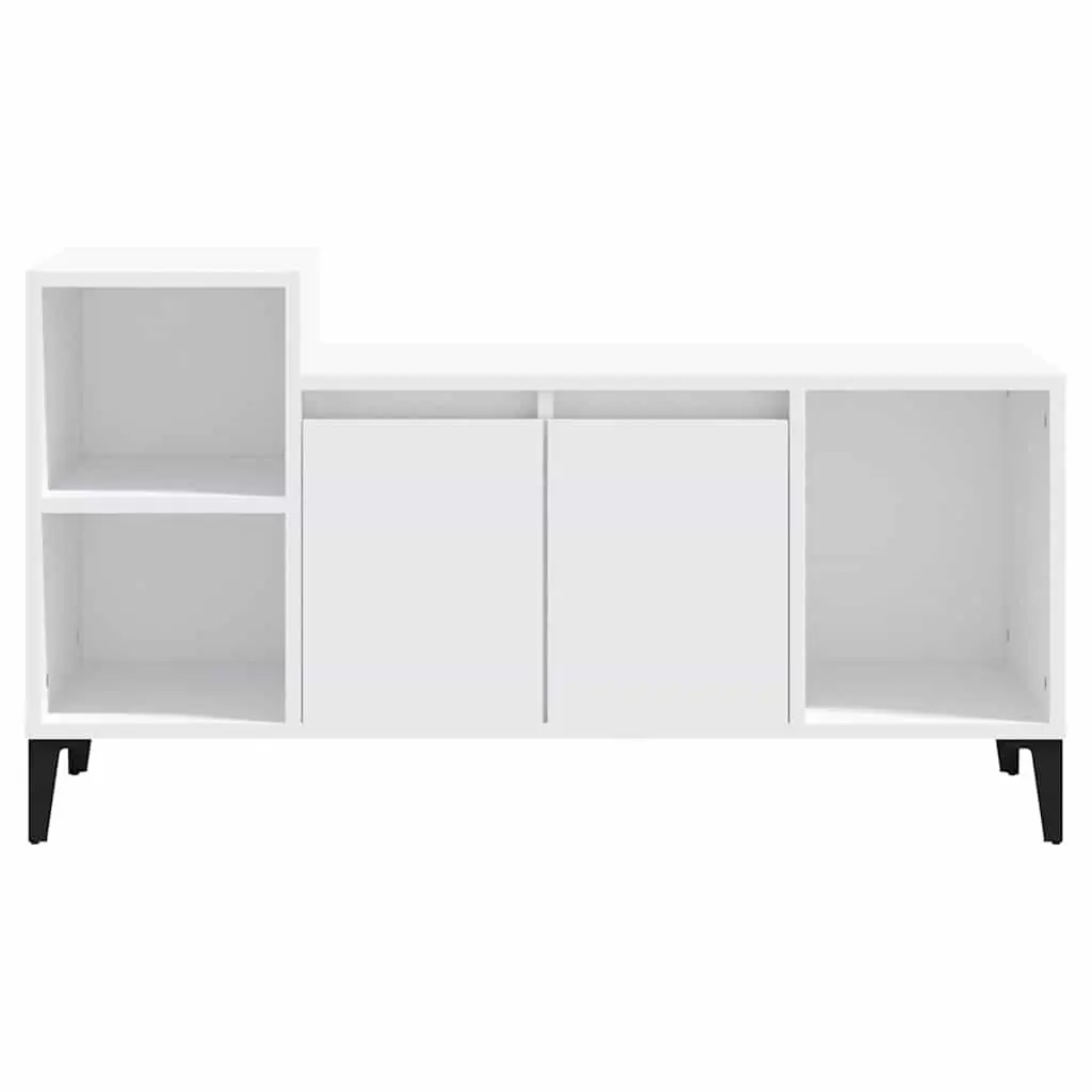 TV Cabinet Engineered Wood Storage Unit White 100L x 35W x 55H cm