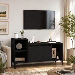 Engineered Wood TV Cabinet Black 100x35x55cm