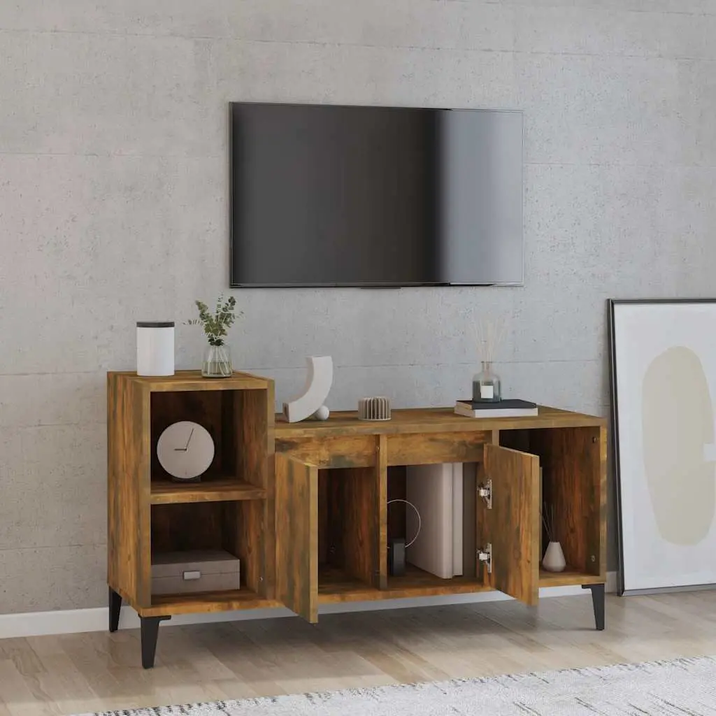TV Cabinet Media Storage Unit with Doors Brown 100cm x 35cm x 55cm