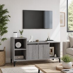 Grey Sonoma Engineered Wood TV Cabinet 100x35x55cm