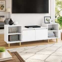 White Engineered Wood TV Cabinet 160x35x55 cm