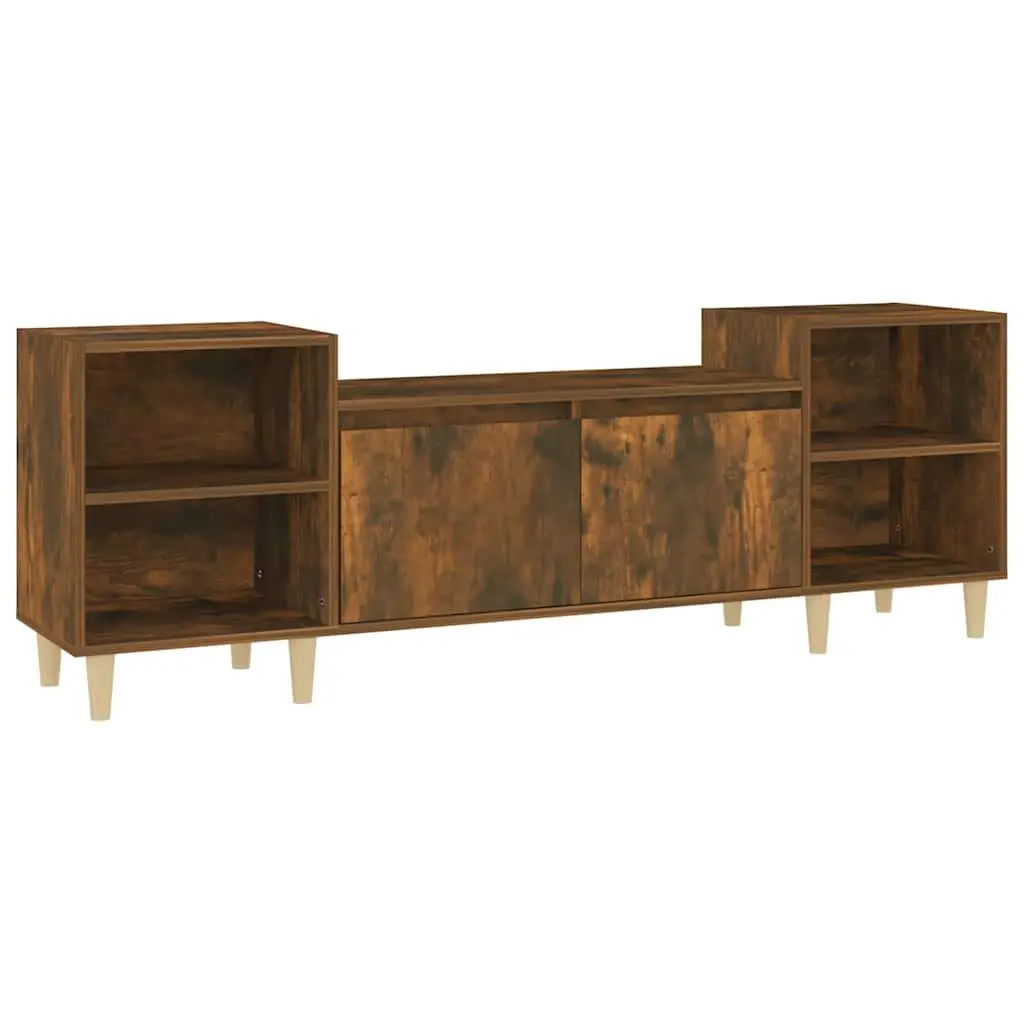 TV Cabinet Engineered Wood 160x35x55cm Brown Storage Compartments