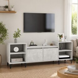 Engineered Wood Grey TV Cabinet 160x35x55 cm with Storage