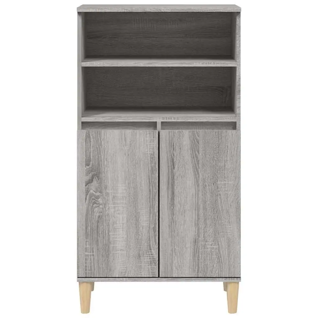 Highboard Storage Cabinet Engineered Wood Grey 60cm Width 36cm Depth 110cm Height