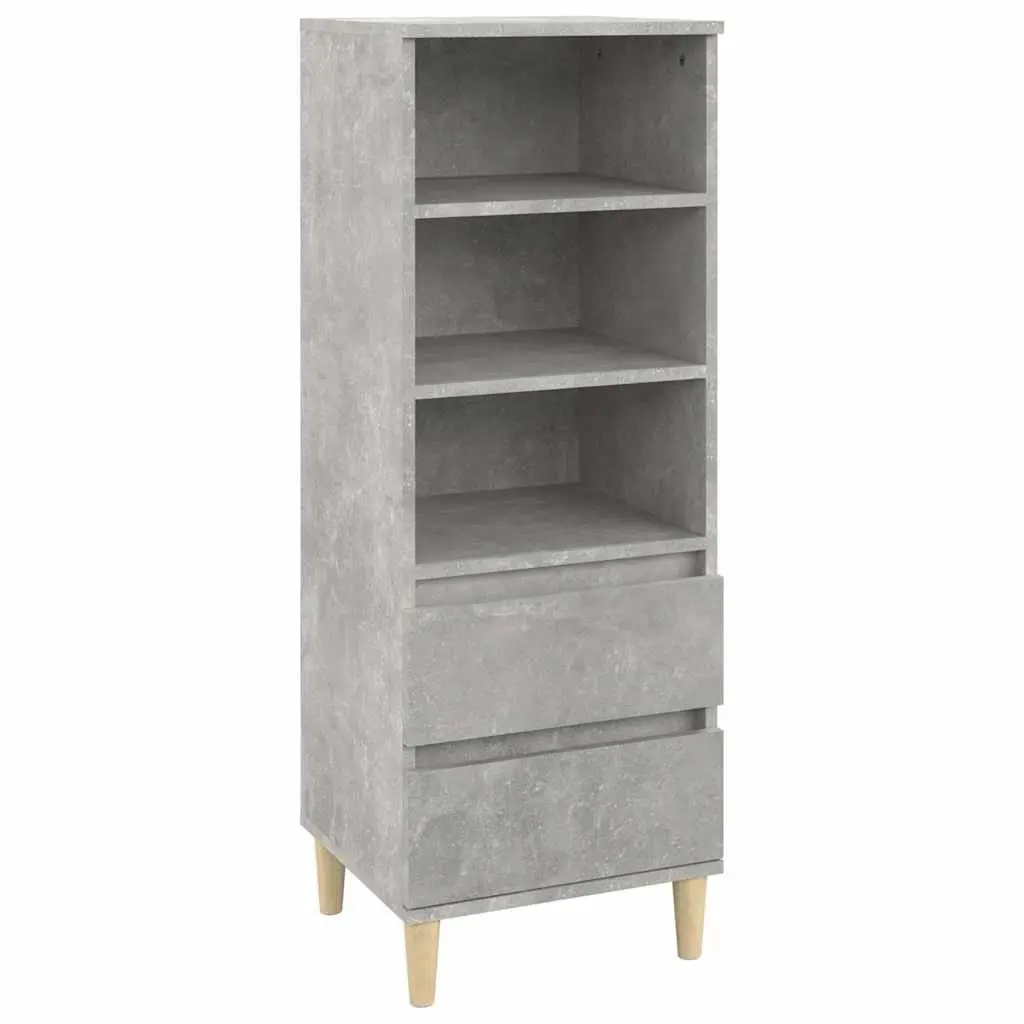 Highboard Grey Engineered Wood Storage Cabinet 40x36x110cm