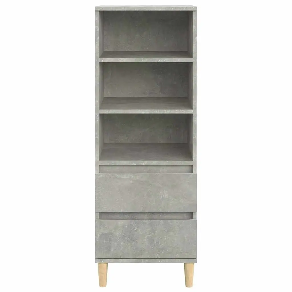 Highboard Grey Engineered Wood Storage Cabinet 40x36x110cm