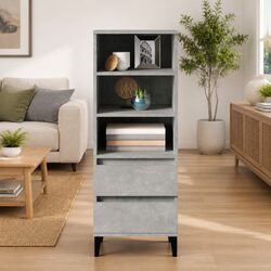 Storage Highboard Cabinet Grey 40x36x110cm
