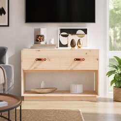 Solid Pine TV Cabinet 90x40x60 cm, Brown Storage Unit