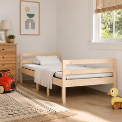Solid Pine Wood Bed Frame 90x190 cm Brown with Slats