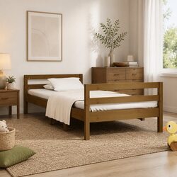 Solid Pine Wood Bed Frame Single 90x190cm Honey Brown