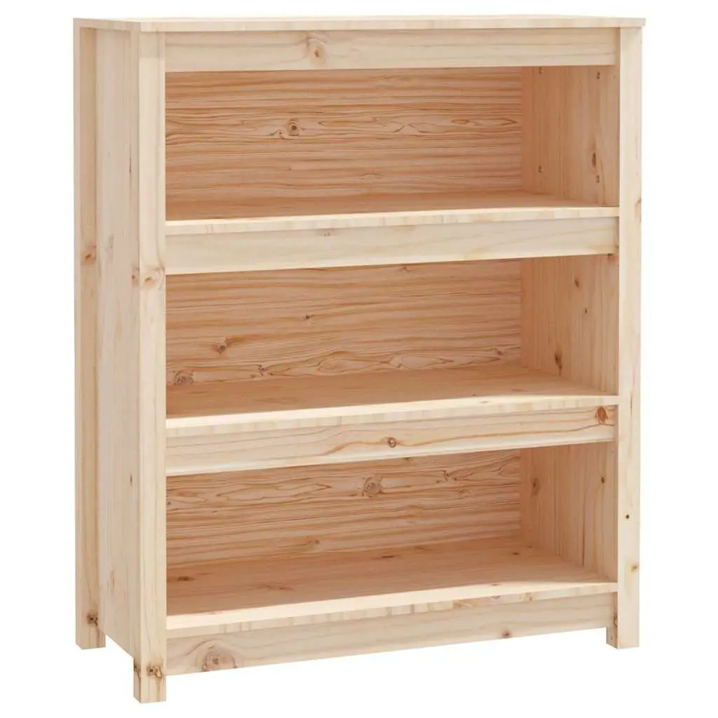 Solid Wood Book Cabinet Storage Shelf Sturdy 80x35x97cm Brown