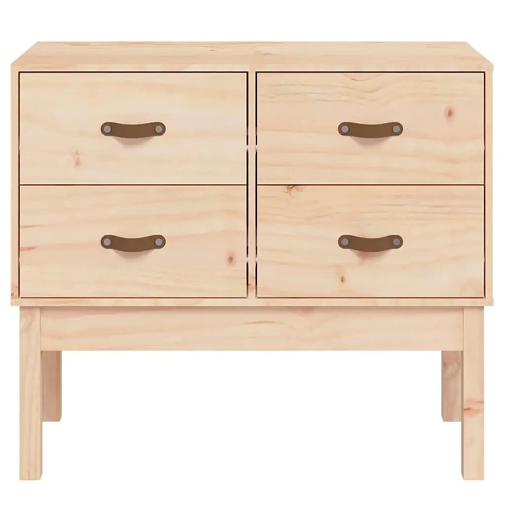 Solid Pine Wood Console Cabinet with 4 Drawers Rustic Brown Storage 90x40x78cm