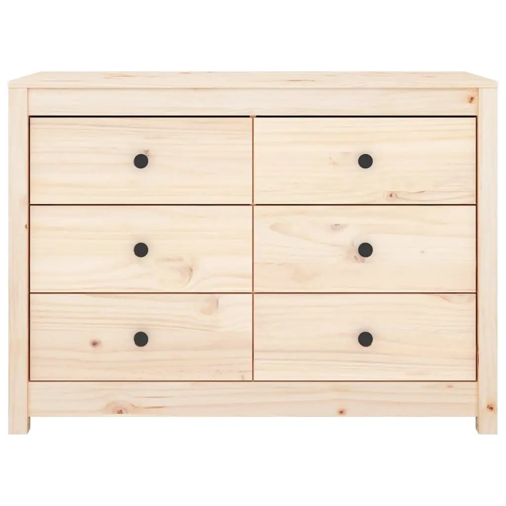 Side Cabinet Solid Wood Pine Storage Drawers 100x40x72cm Brown