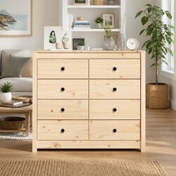 Pine Wood Storage Sideboard 100x40x90 cm with Drawers