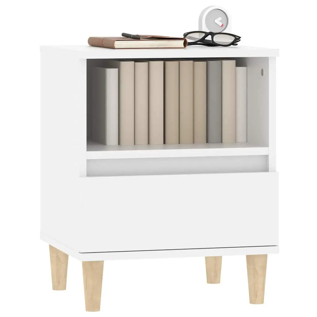 Bedside Cabinets Storage Drawers White 40x35x50 cm 2 Piece