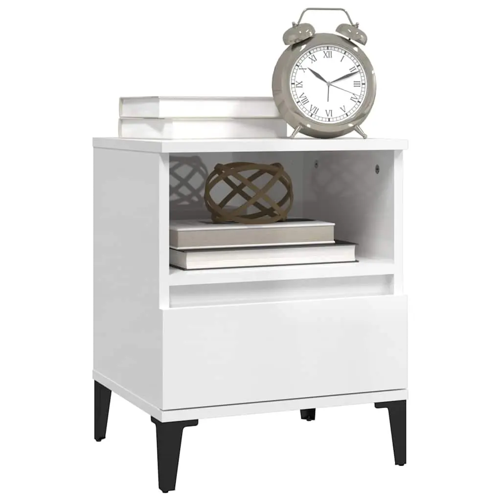 Bedside Cabinets 2 Piece Storage Organiser Drawer Compartment White