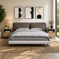 Brown Storage Cabinet Bedside Tables - Set of 2