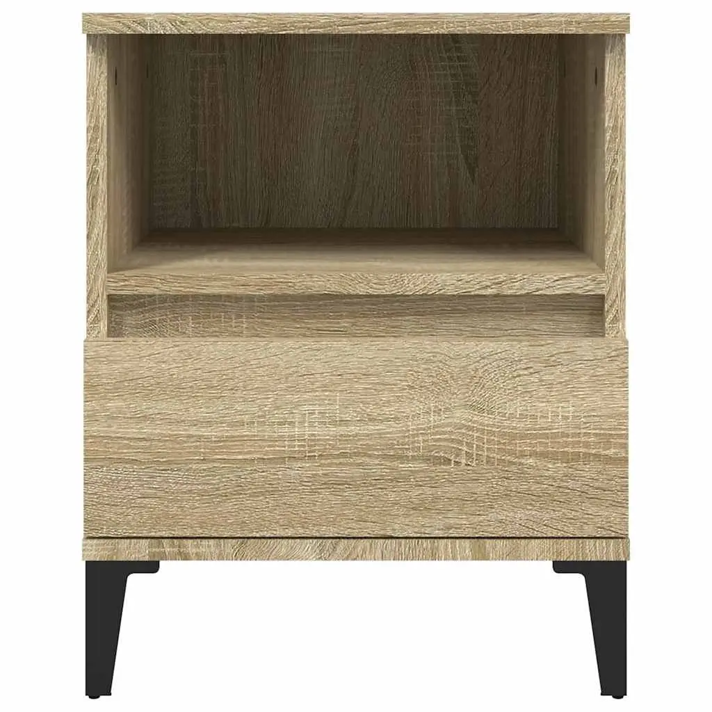 Bedside Cabinets Storage Compartment Drawer 2 Piece Brown